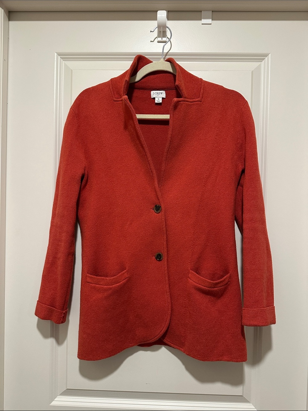 J. Crew Women's Corally Orange Button Front Coat